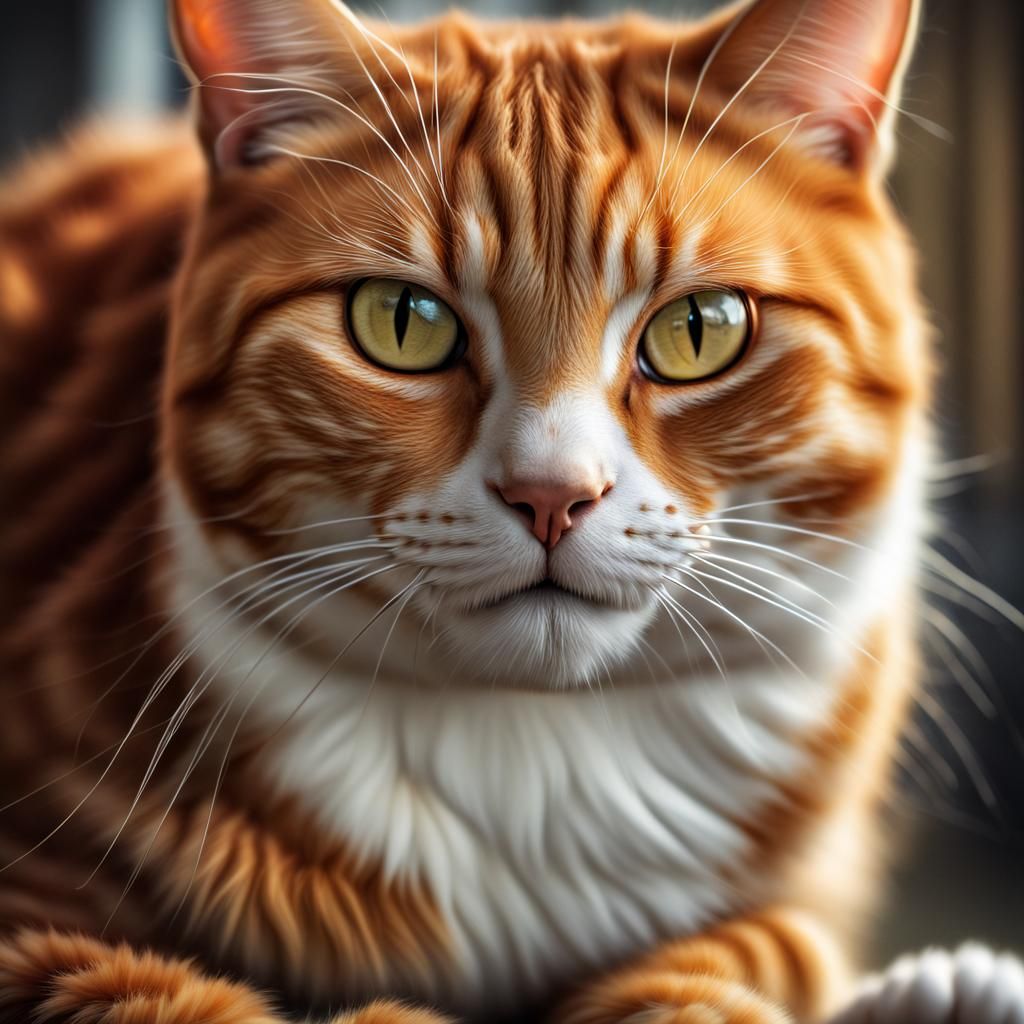 Hyperrealistic Ginger Tabby Cat Portrait