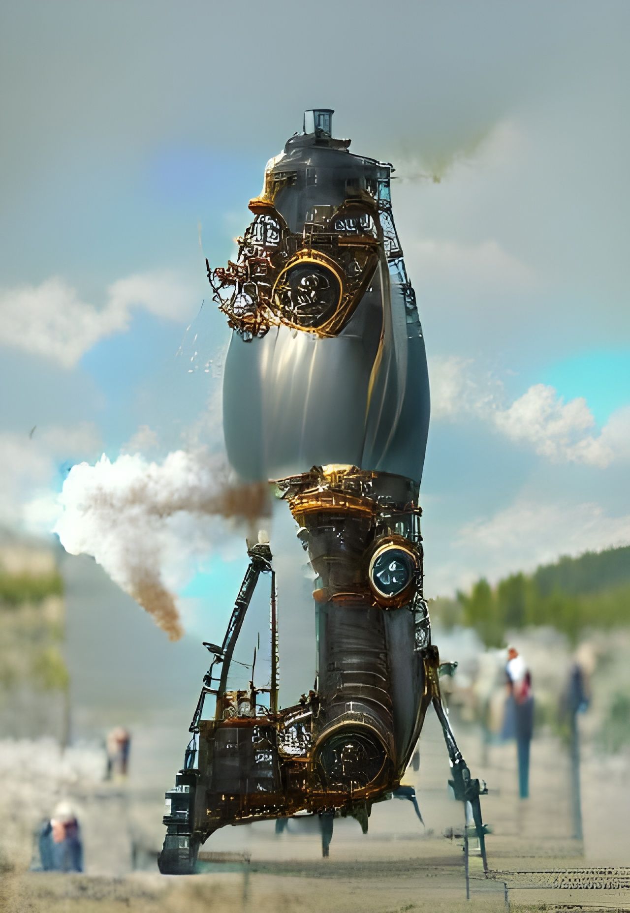 Steampunk Rocket Launch: Verne and Gvozdev Inspired
