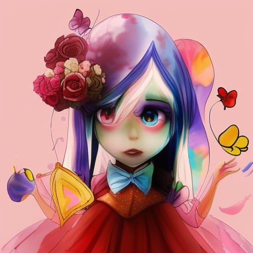 Rainbowcore Alice in Wonderland AI Art