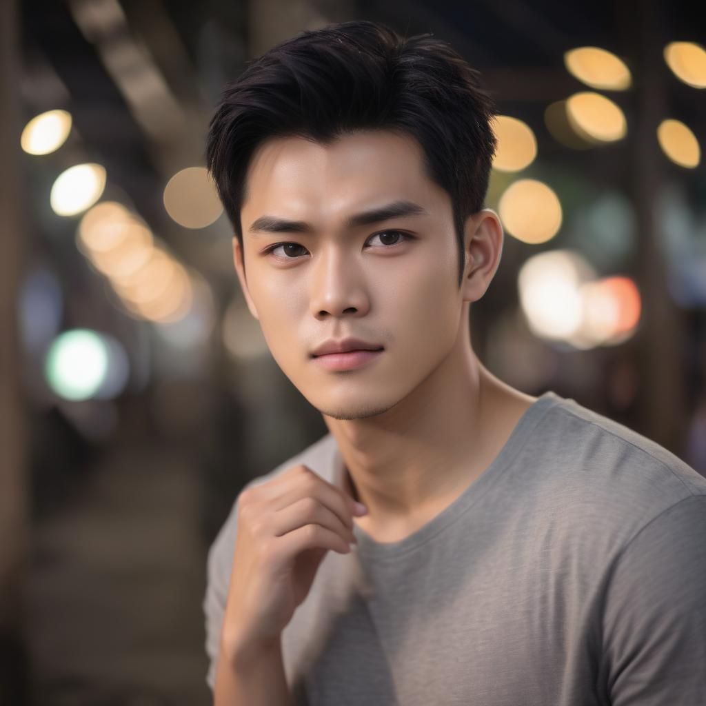 Thai Actors Portrait in Natural Bokeh Lighting