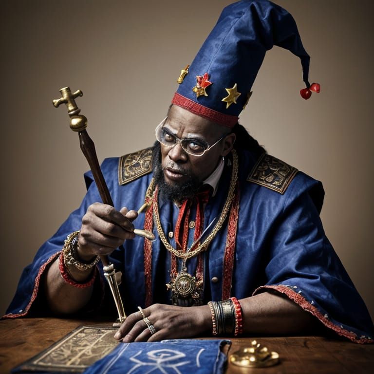 Voodoo King Baron Samedi Prepares Voodoo Doll