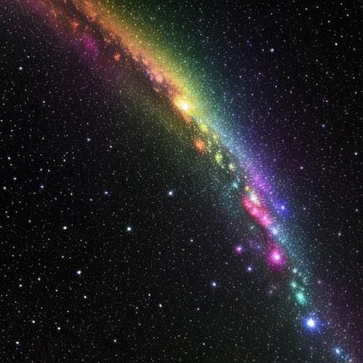 Pointillist Cosmic Clouds in Dreamy Impressionist Style