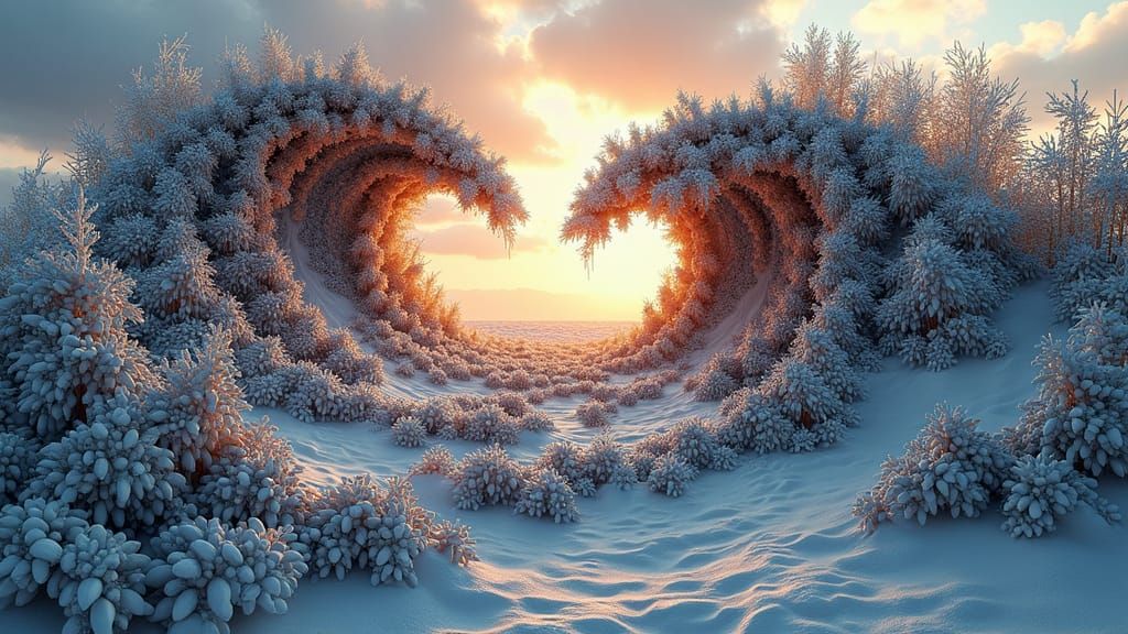 Abstract Vector Fractal with 3D Shading