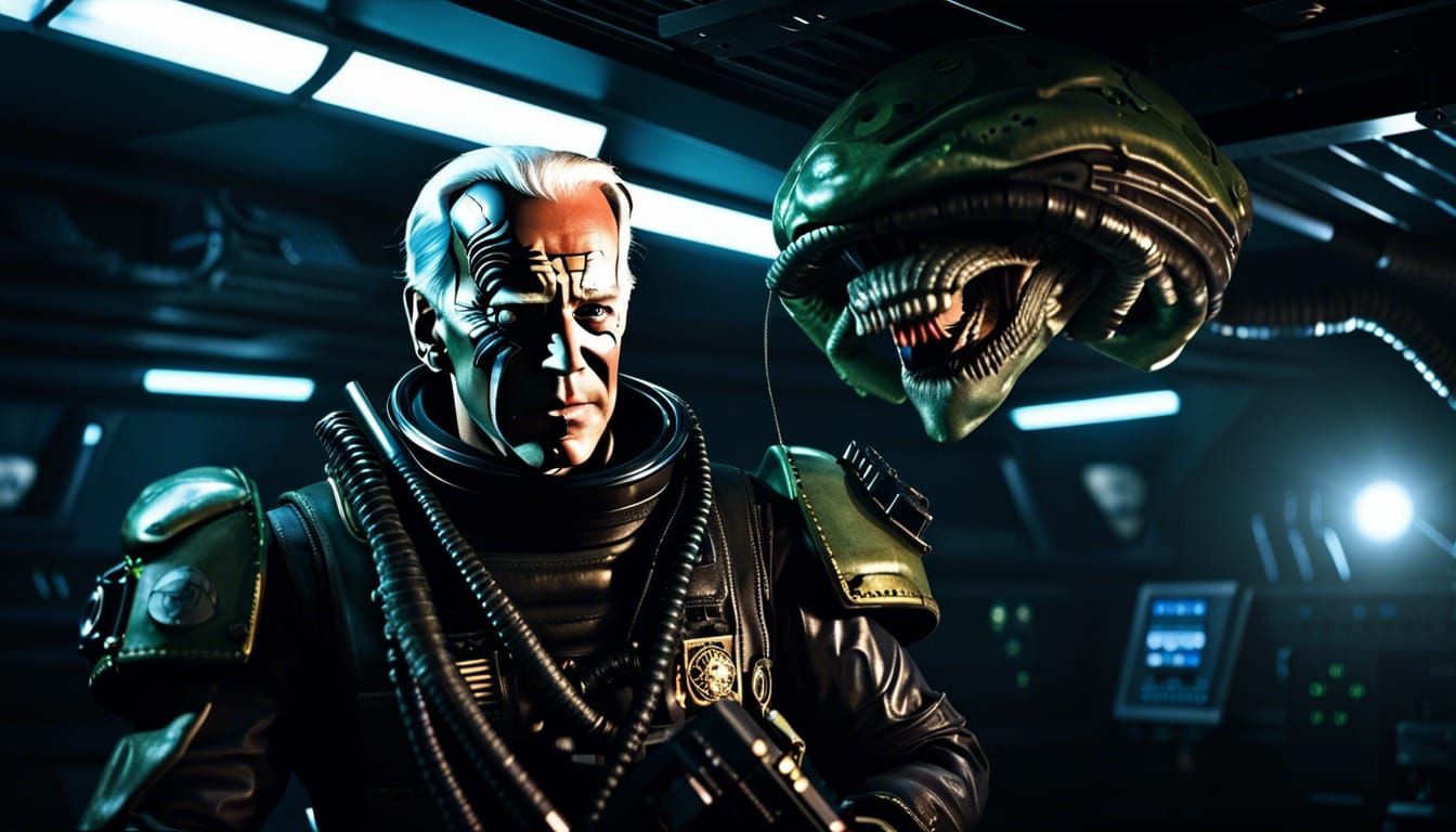 Android Space Pirate in the Style of Aliens