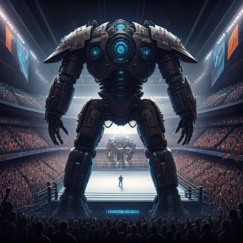 Mecha Titans Clash in Futuristic Arena