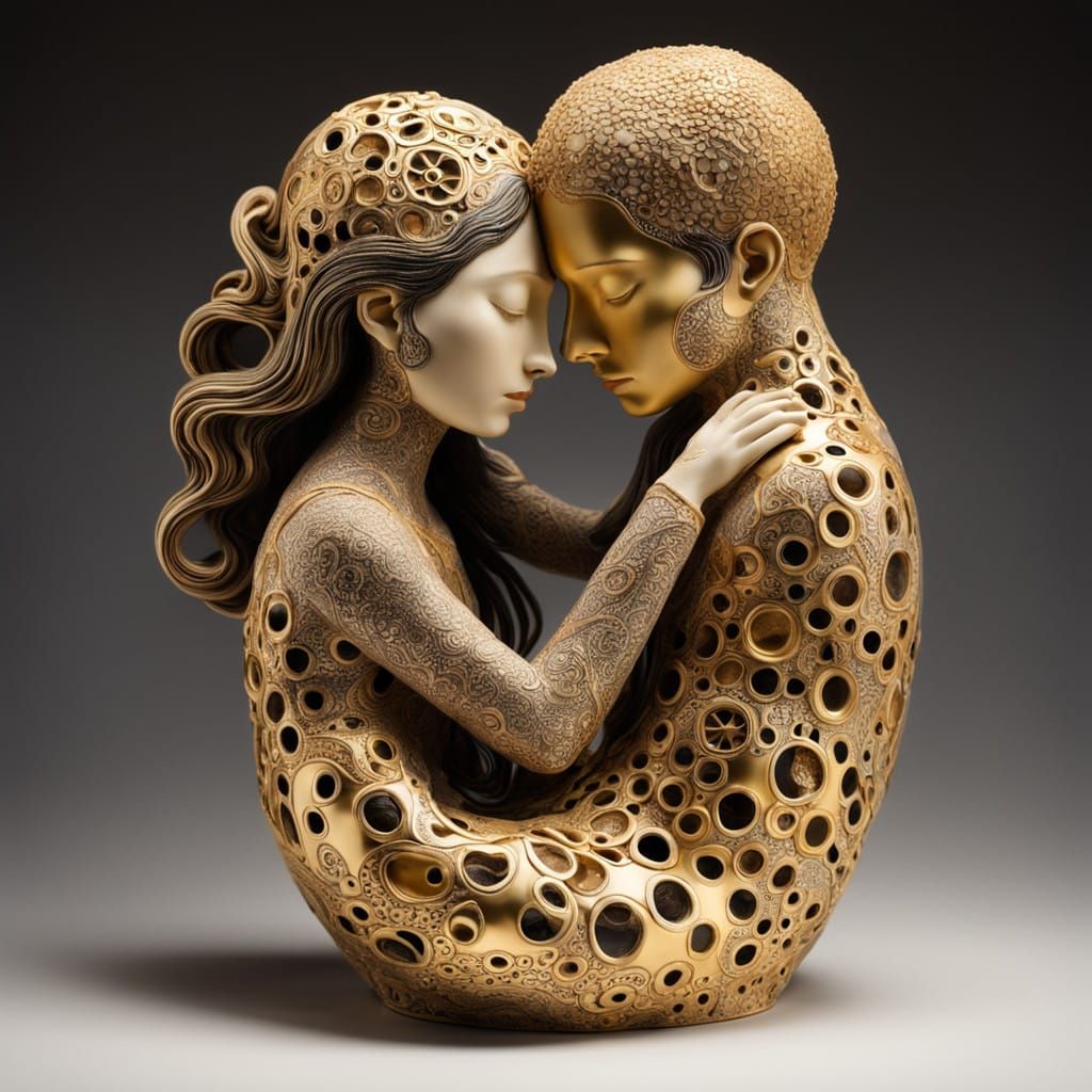 Ethereal Lovers in Delicate Clay