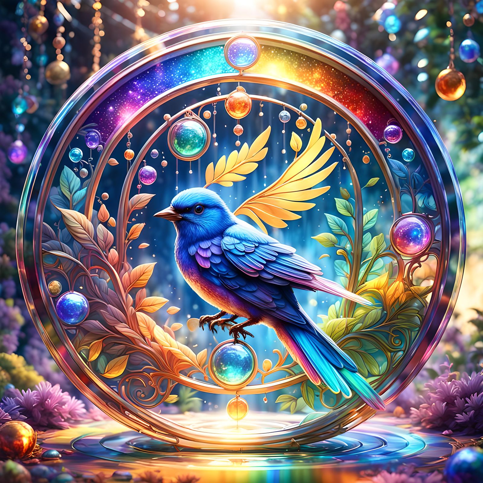 Blue bird sun catcher