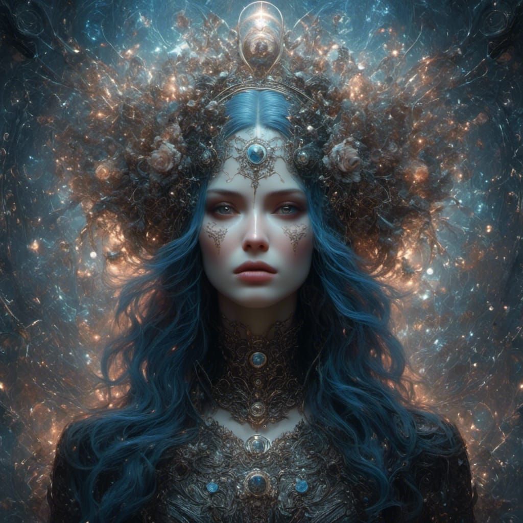 Gothic New Age Cosmic Being Portrait