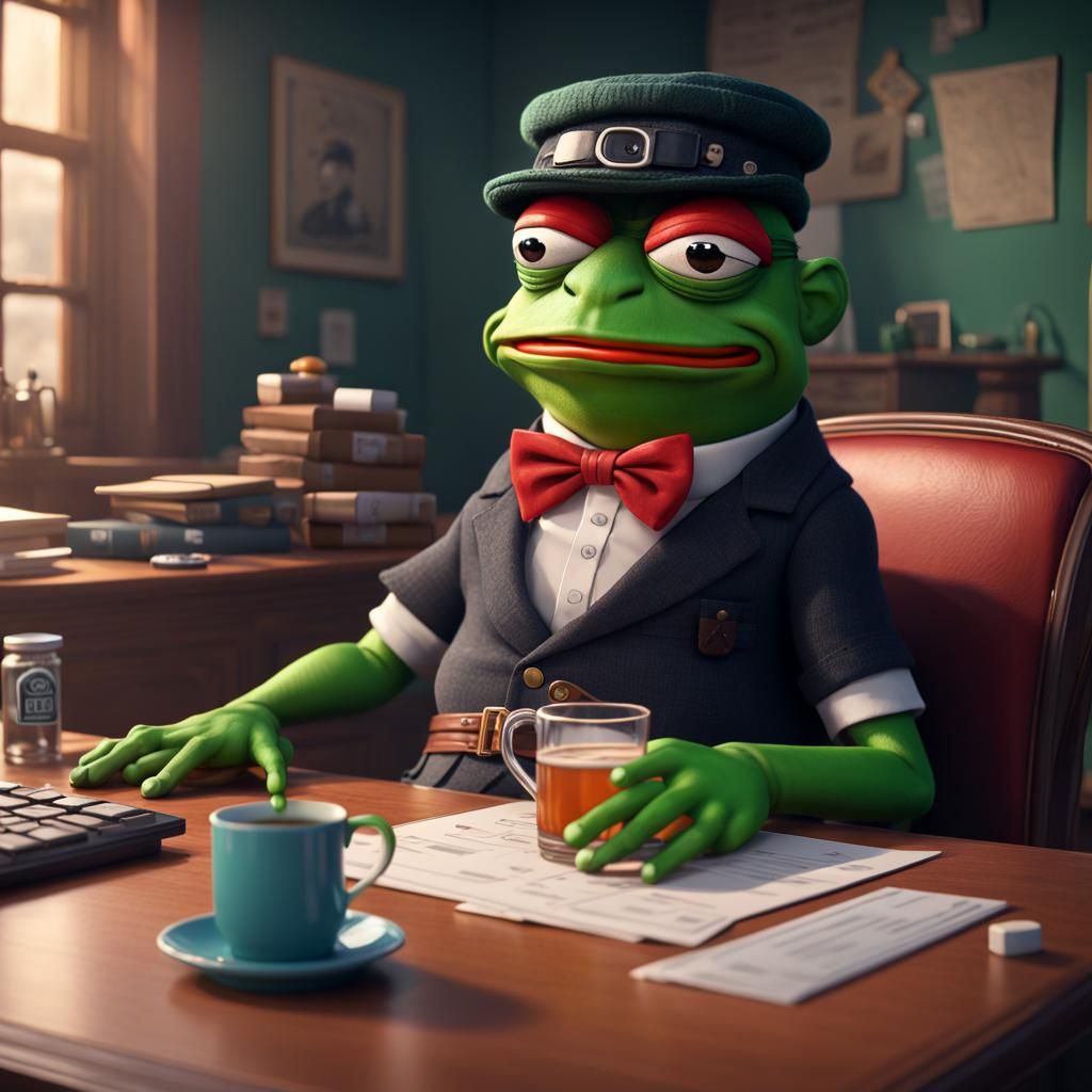 Pepe the Frog Trolling in 80s Cartoon Style