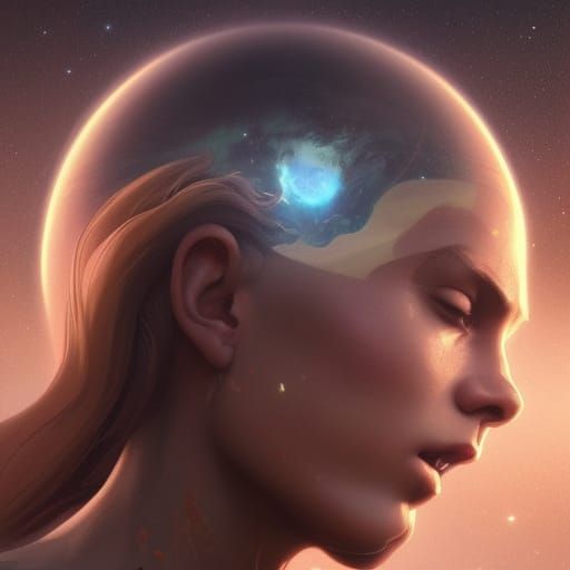 Gigantic Earth Portrait in Digital Art Style