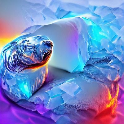 Icy Glacier Fragment Shimmers