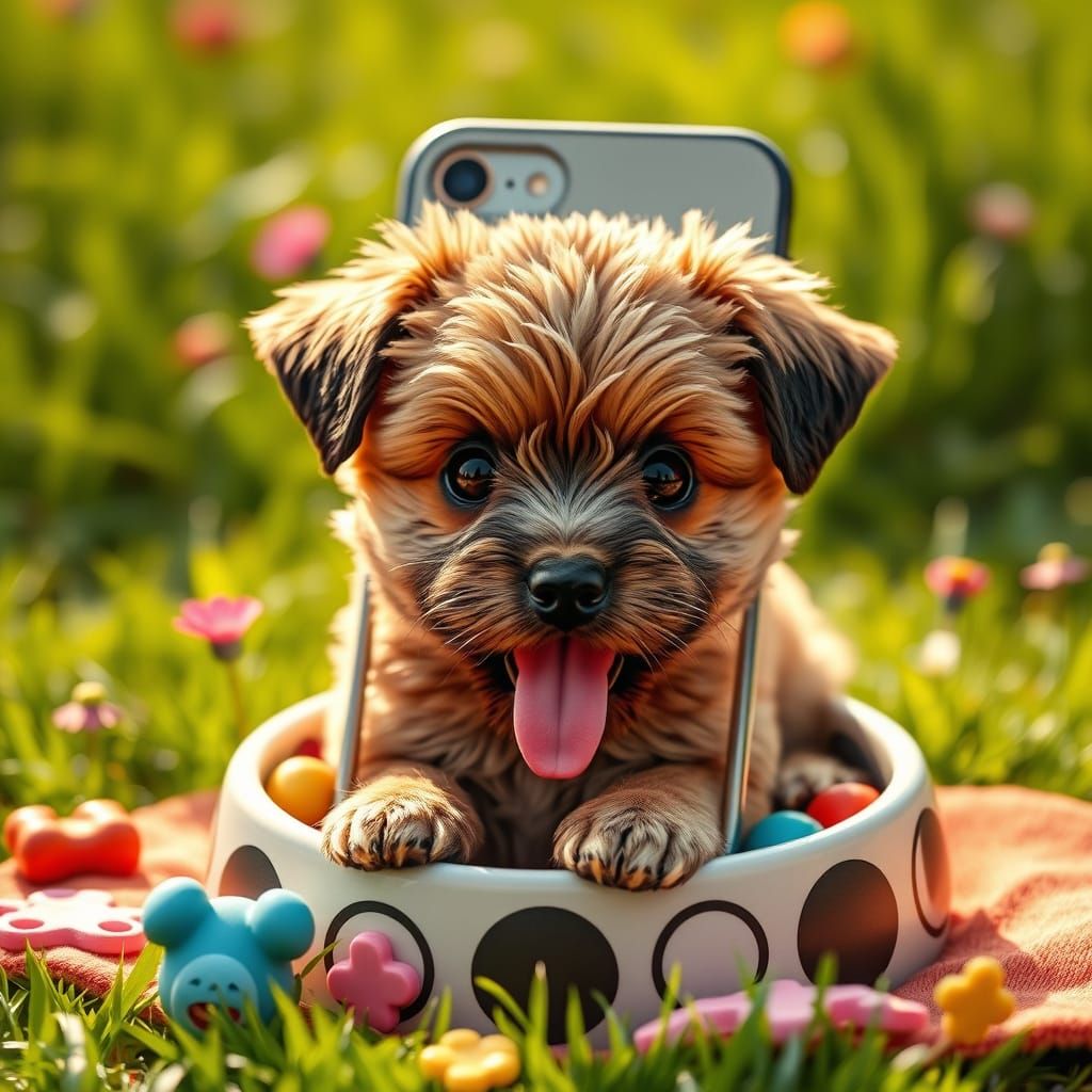 Cute Puppy Phone Case in Vibrant Realism