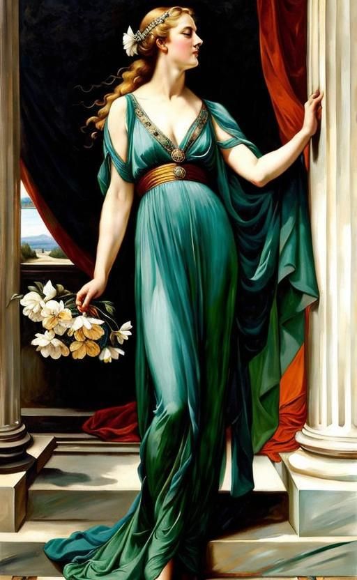 Portrait of a Noble Greek lady at home