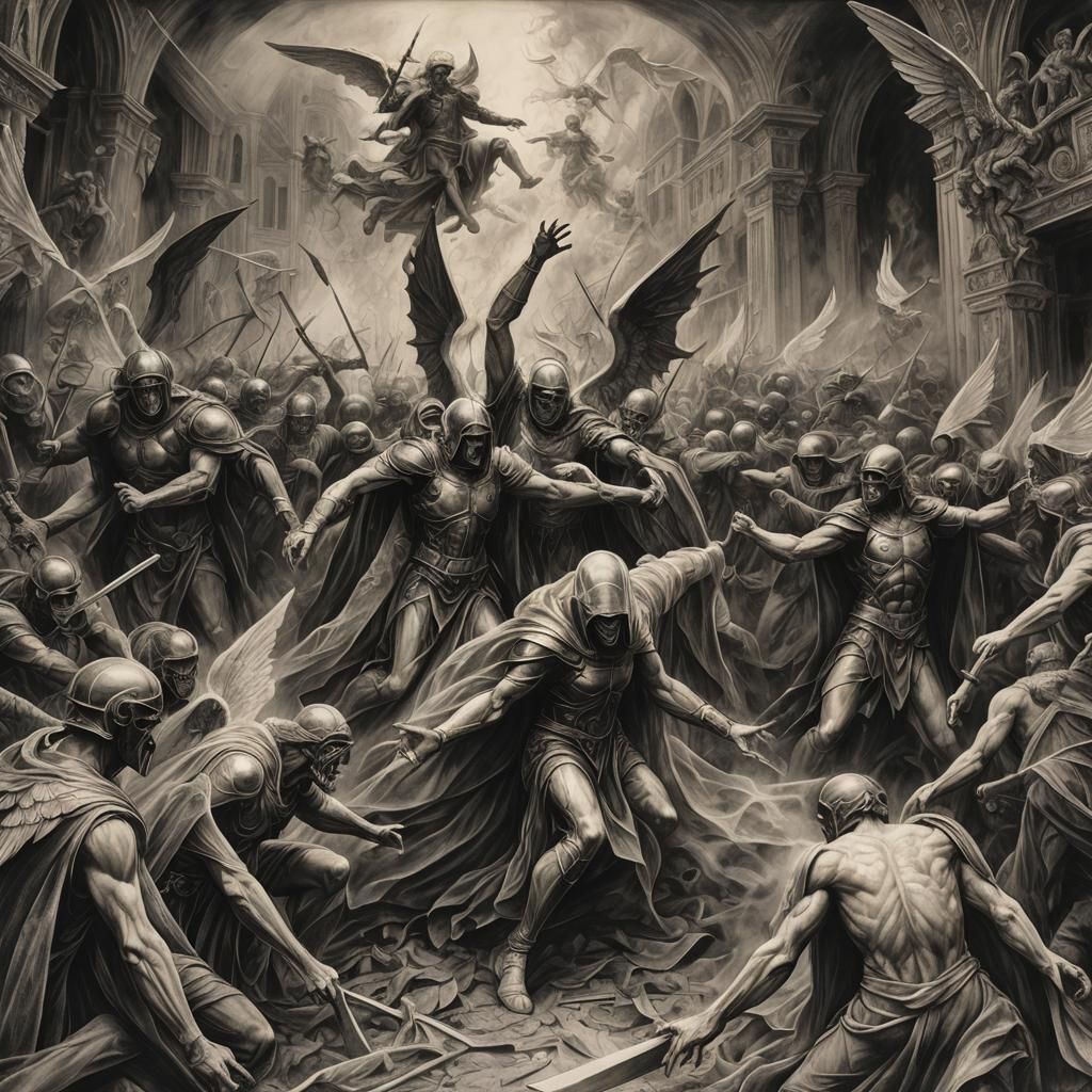 Angels and Demons Fight in Apocalyptic Theater