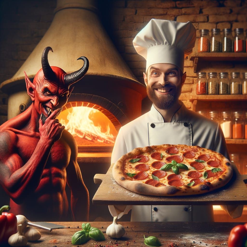 Devil Chef Proudly Presents Freshly Baked Pizza
