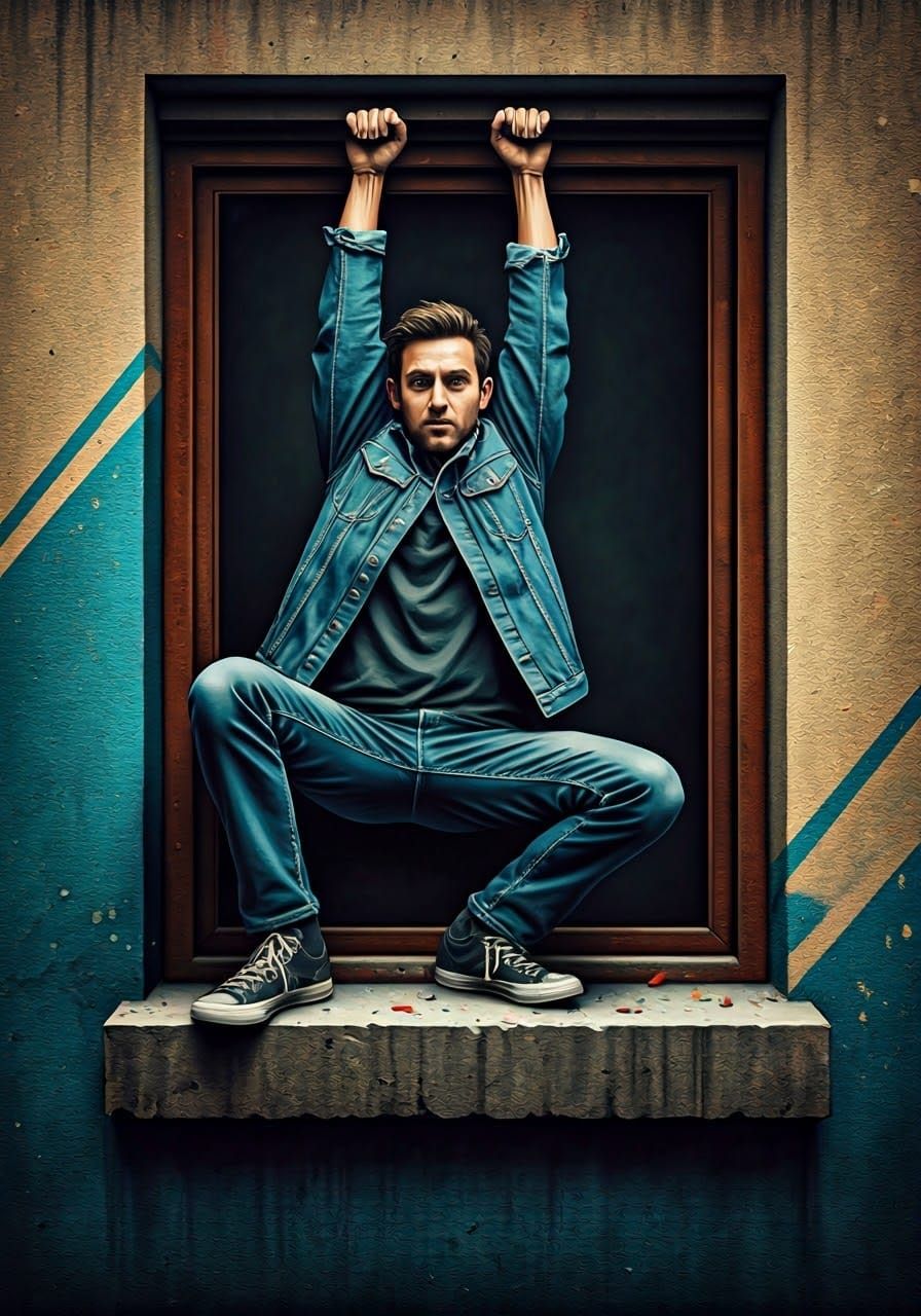 Urban Defiance: Banksy-Style Street Art Illustration