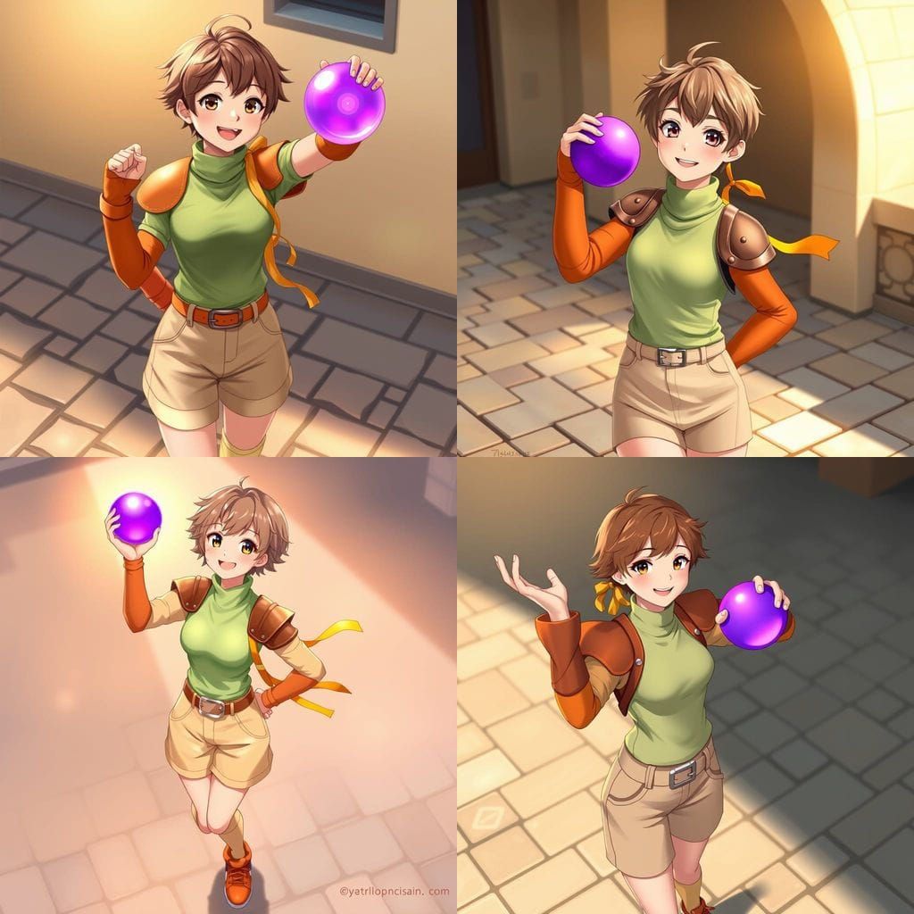 Anime-Inspired Teenage Mage with Vibrant Colors and Soft Lig...