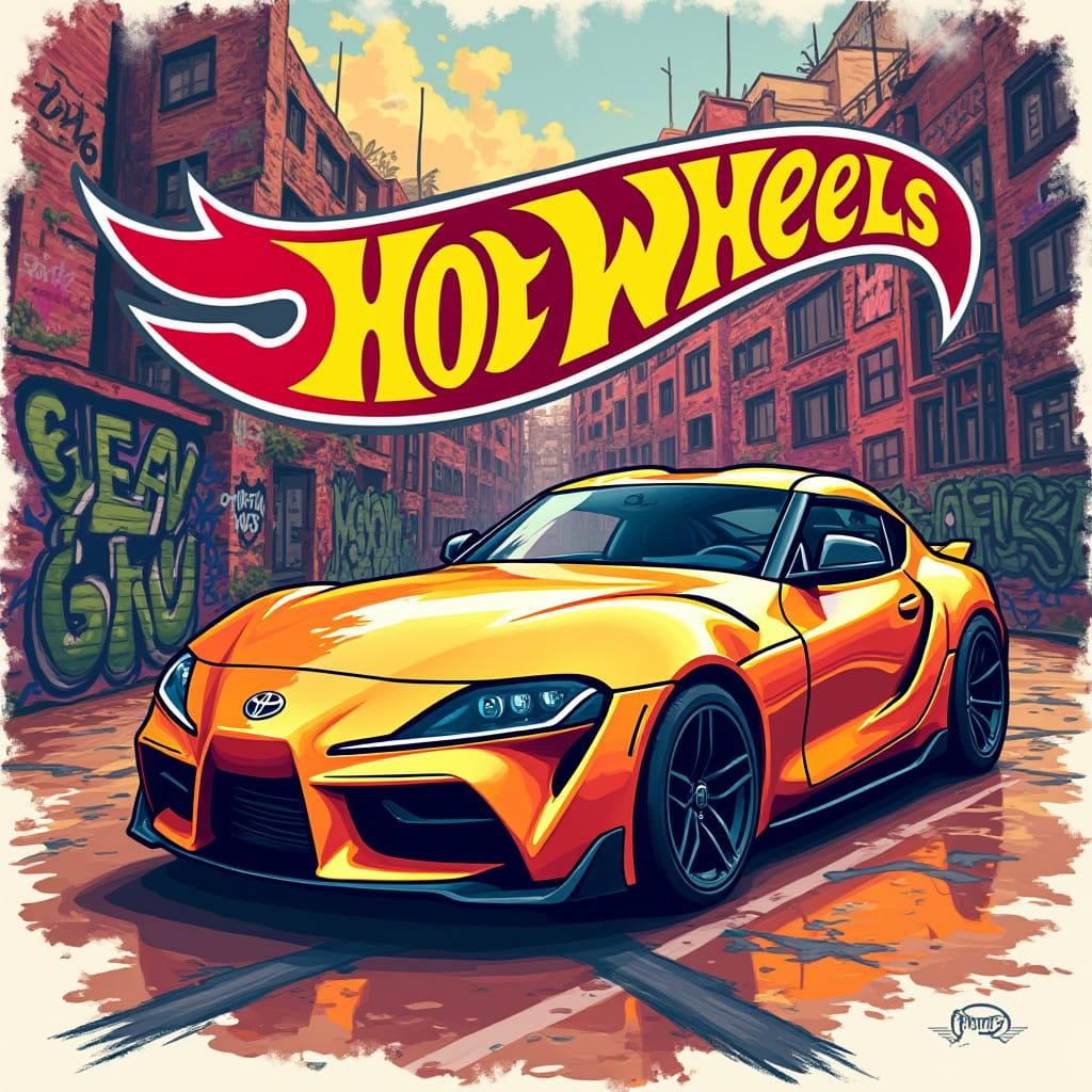 Toyota Supra Hot Wheels in Urban Graffiti Style