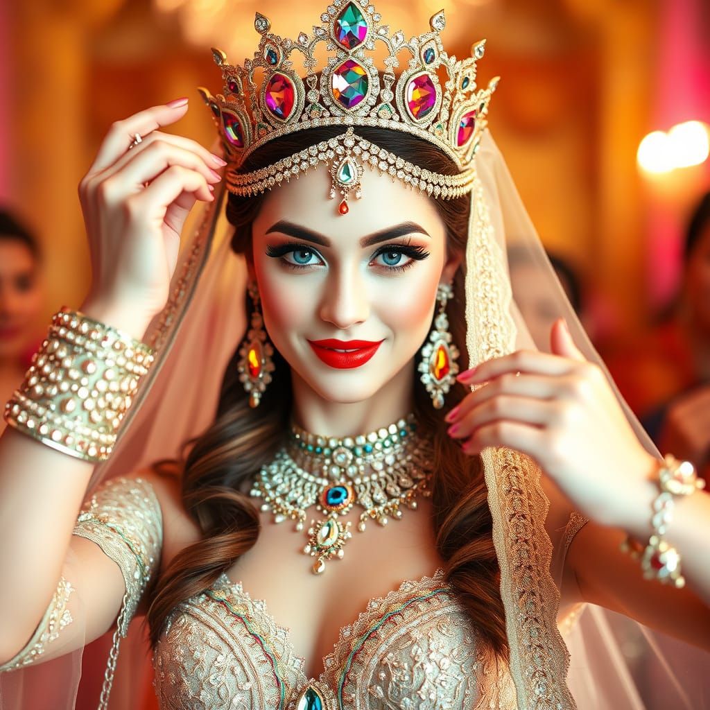 Regal Bride in Vibrant Diamond Decor