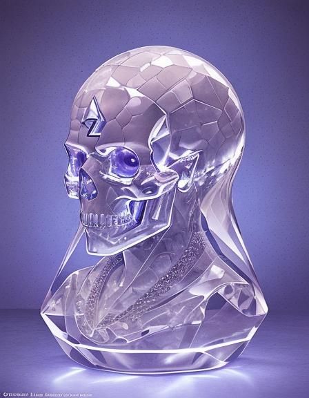 Intricate Crystal Skull in Anime Art Style