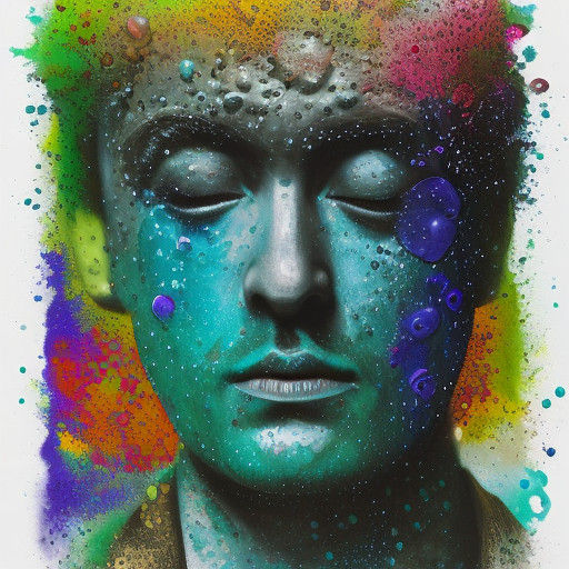 Hyperrealistic Concept Art of Freefalling Figure Amidst Poll...