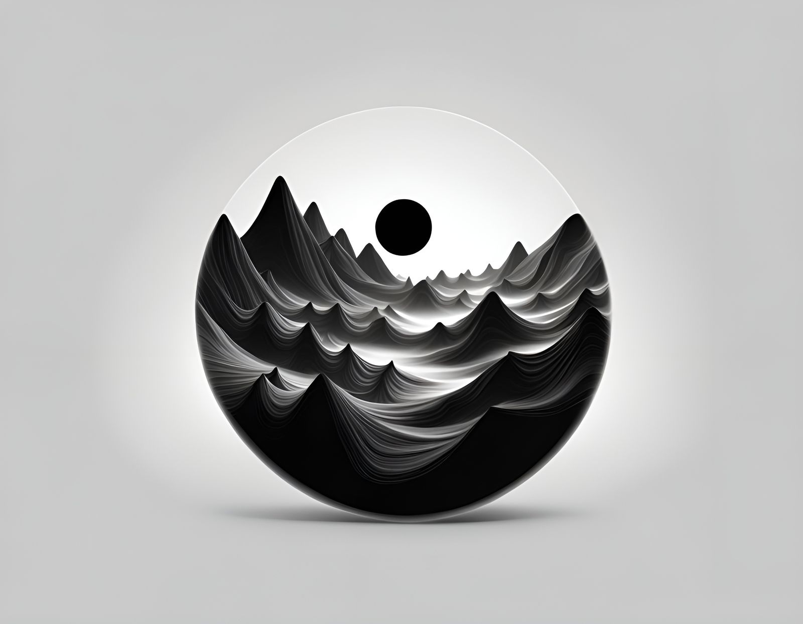 Fractal Landscape in Black Shading