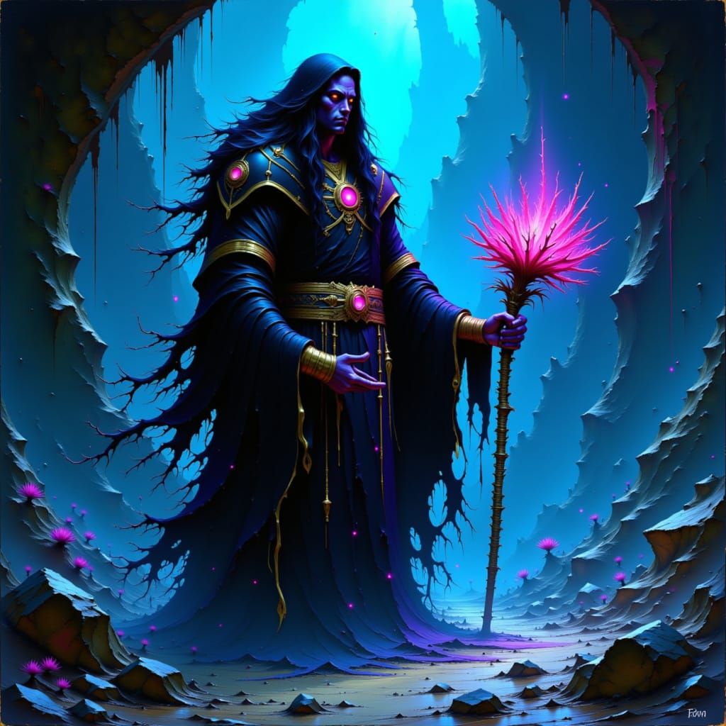 Kanaloa, God of the Underworld in Dark Fantasy Style