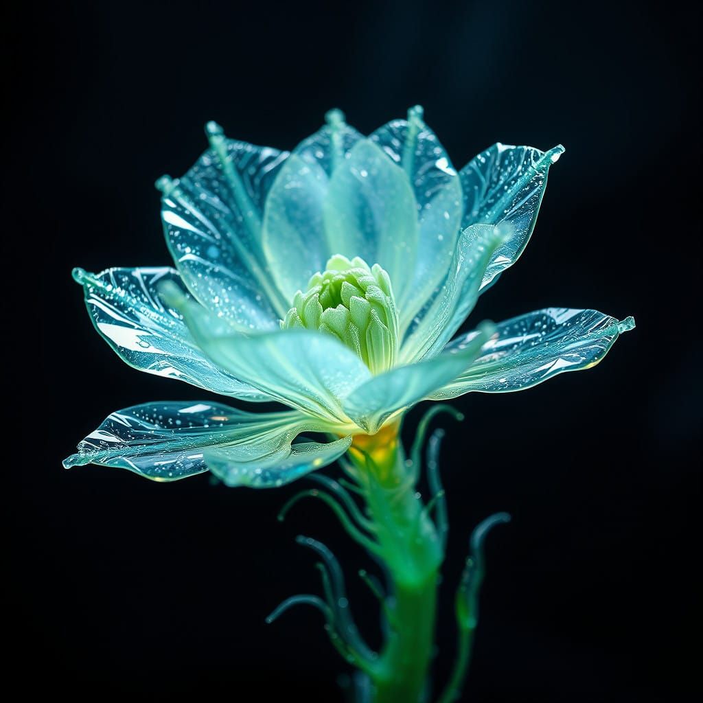 Ethereal Cosmic Bloom in Biomechanical Style