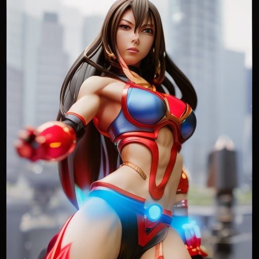 Elemental Fire Woman: Anime Key Visual in 8k