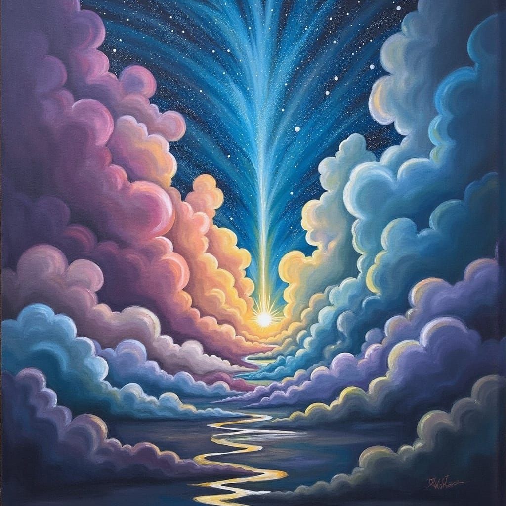 Celestial Expanse with Aurora Borealis in Sci-Fi Style