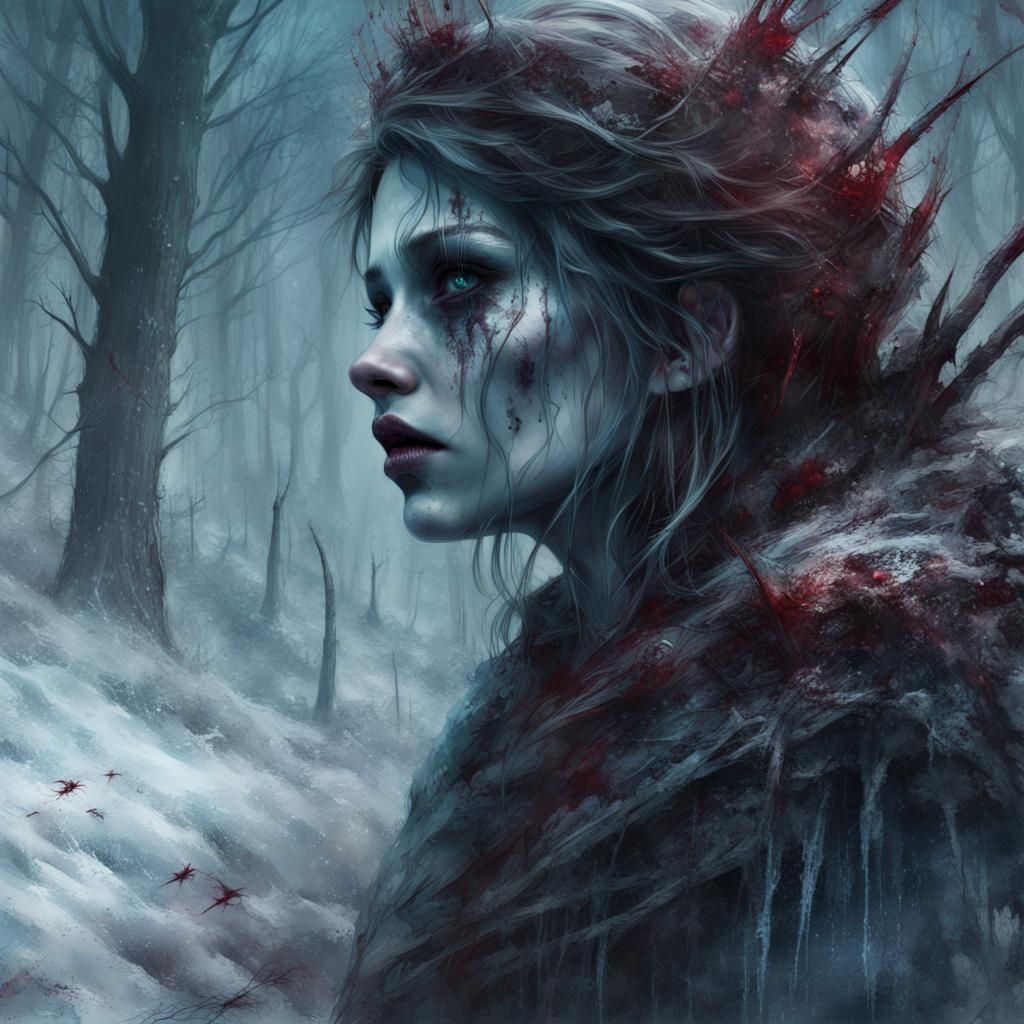 Sinister Frozen Horror in Dark Fantasy Art