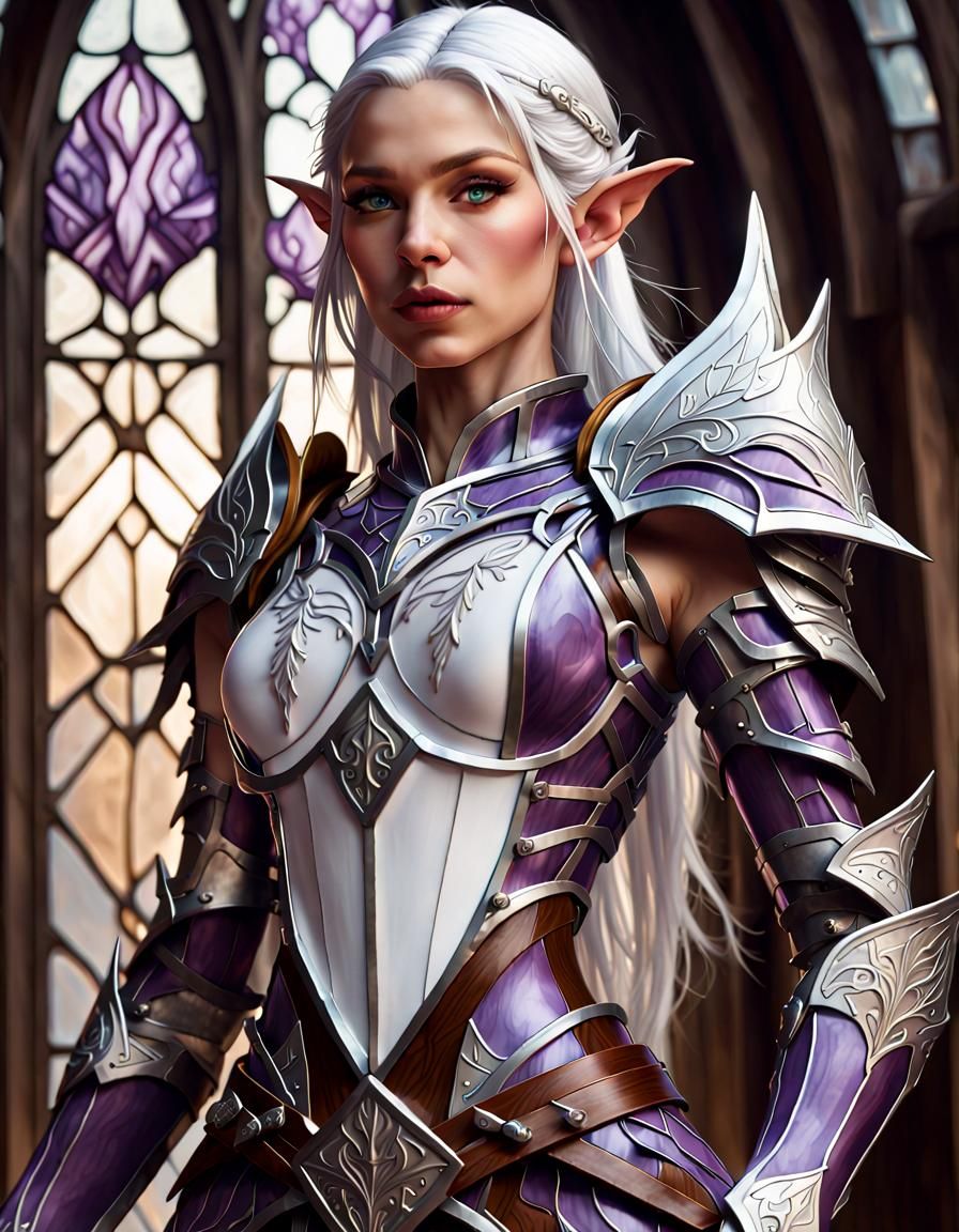Elven Warrior in Ornate Heart Armor