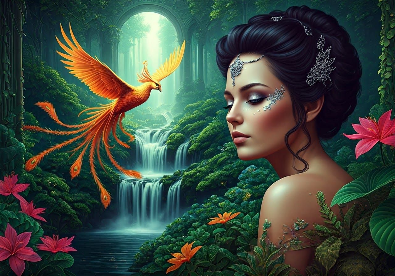 Ethereal Goddess of Nature in Majestic Splendor