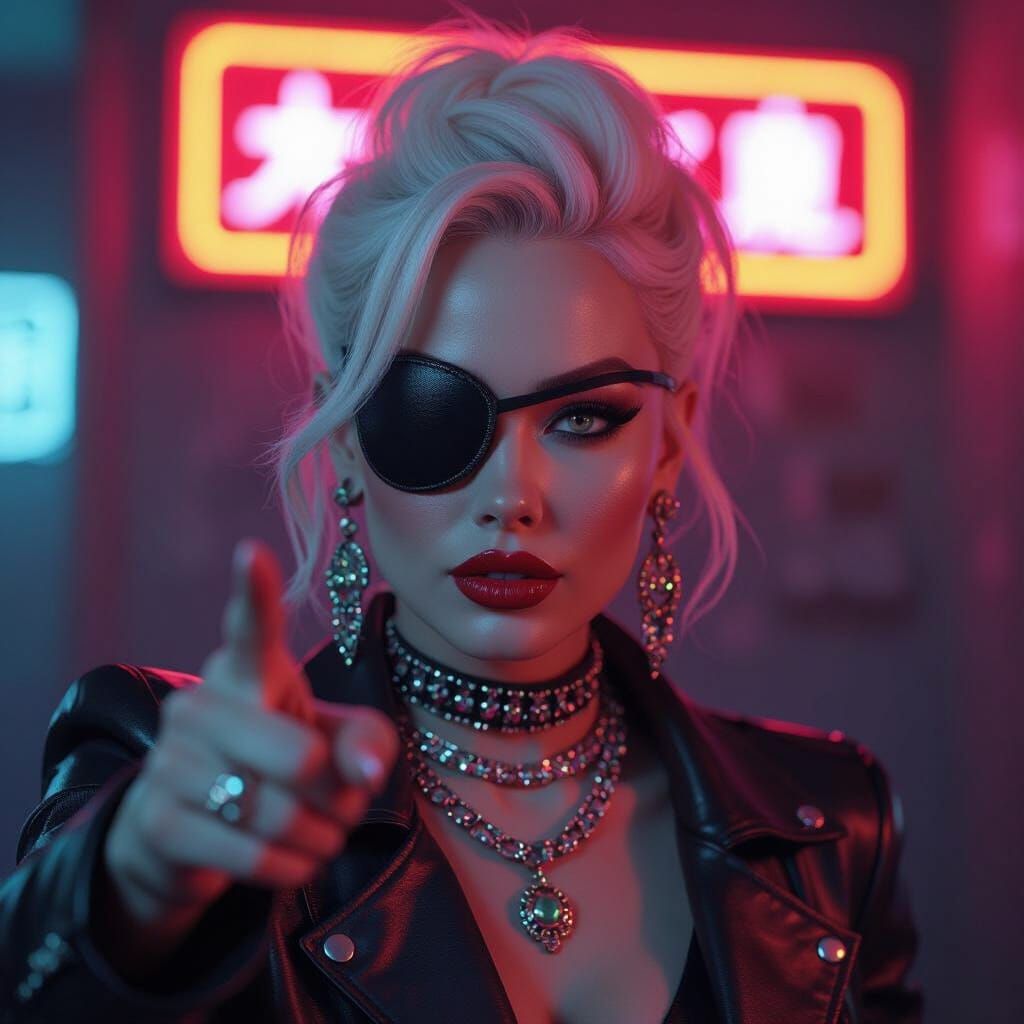 Albino Woman in Futuristic Digital Art Style