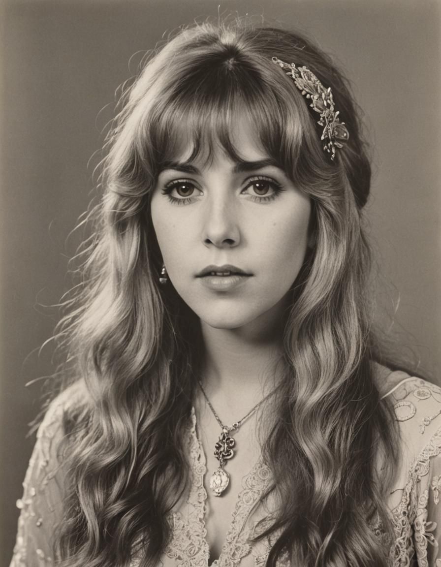 Stevie Nicks Portrait in 1960s Style