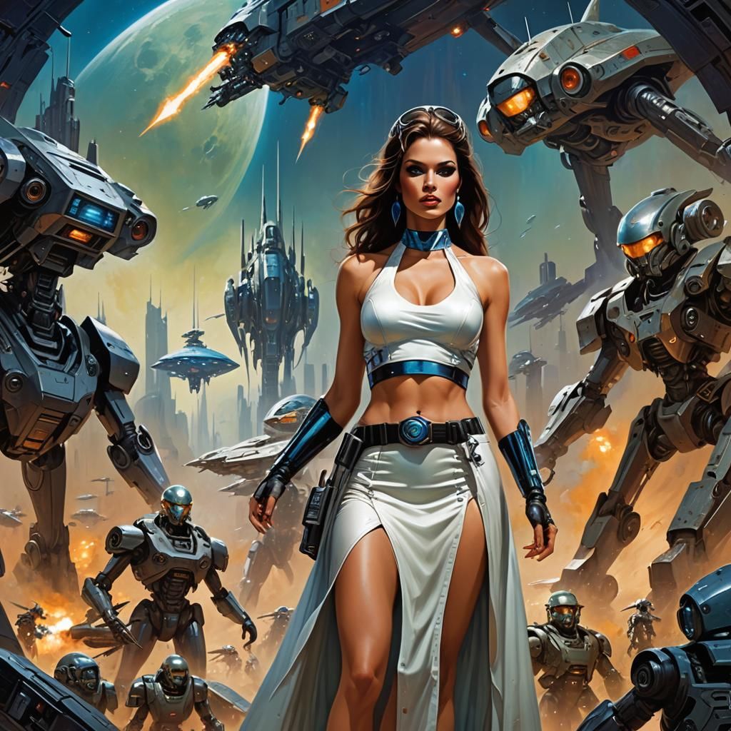 Retro Sci-Fi Space Princess Fantasy Art