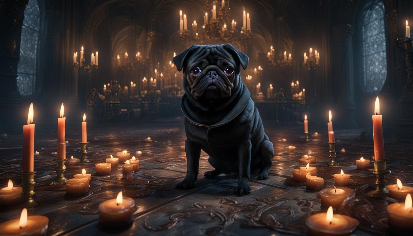 Pug in Phantom of the Opera Lair