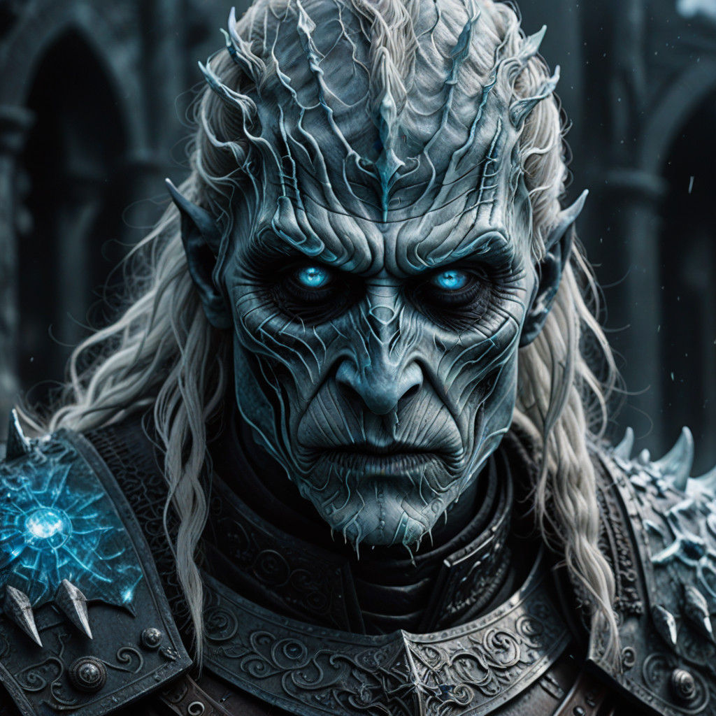 Cybergoth White Walker Close-Up in Icy Splendor