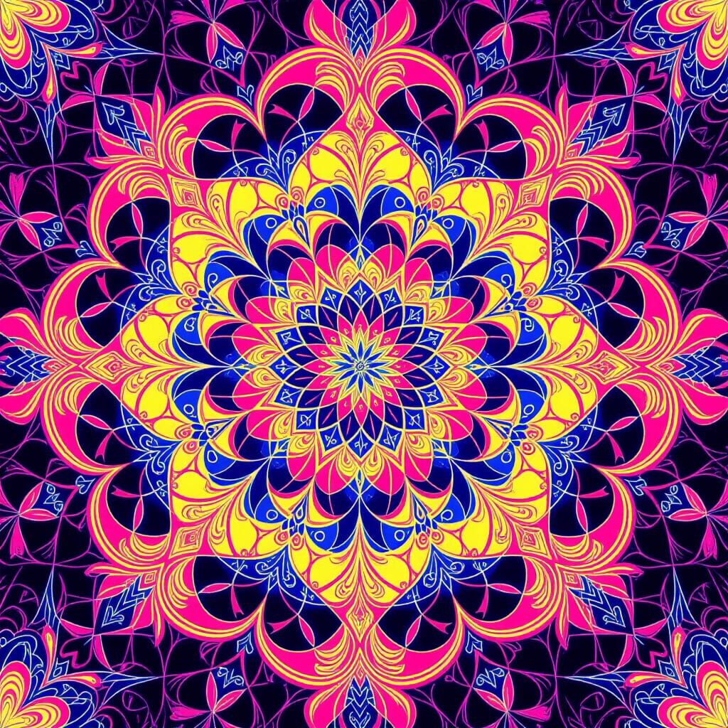 Psychedelic Prism Kaleidoscope with Swirling Patterns
