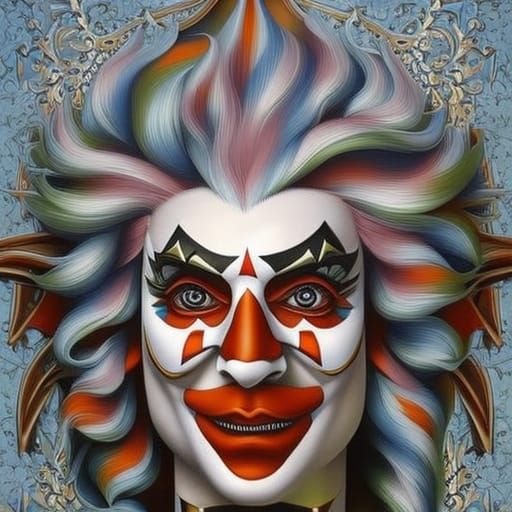 Hyperrealistic Escher-Style Clown Concept Art