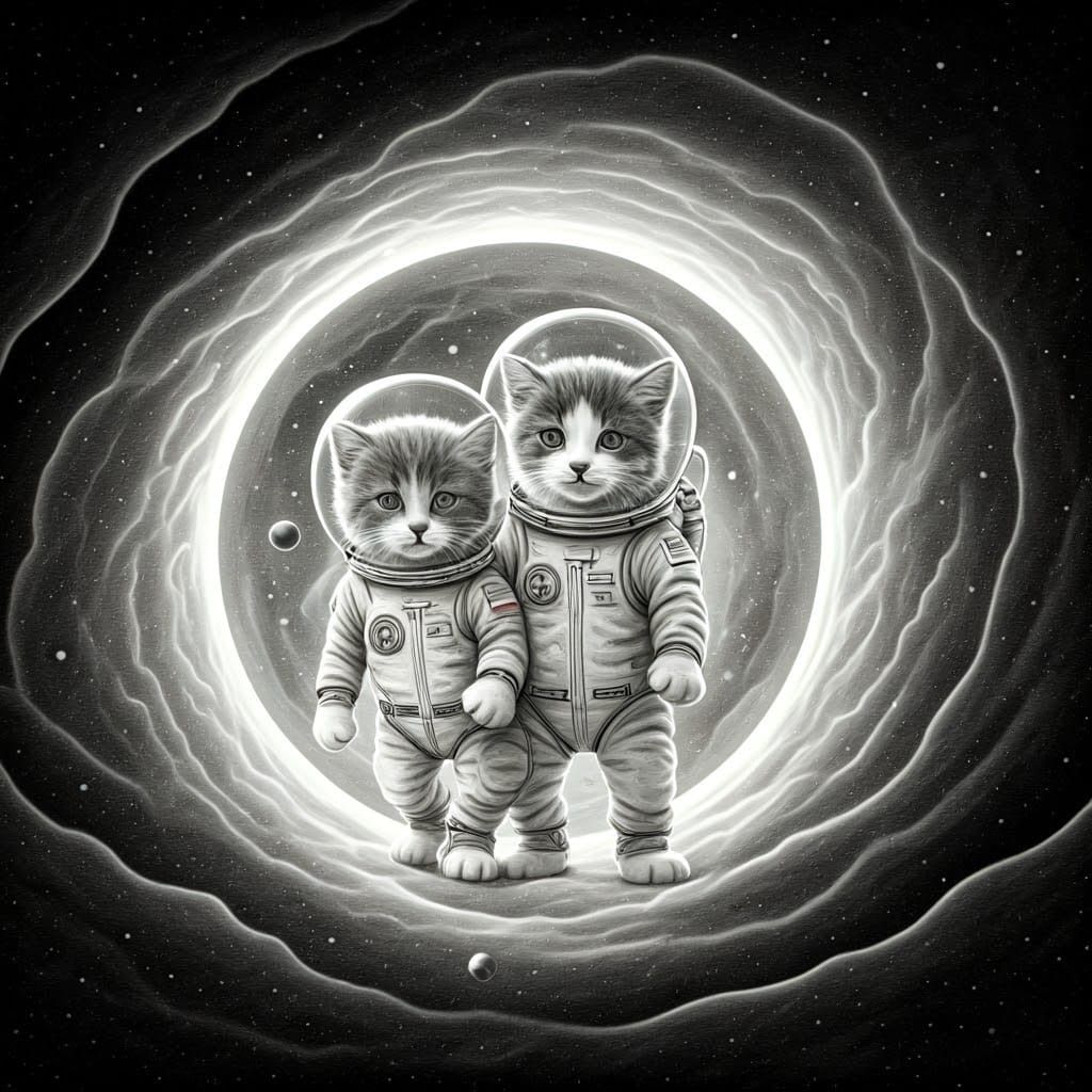 Retro-Futuristic Space Puppies in a Nebula