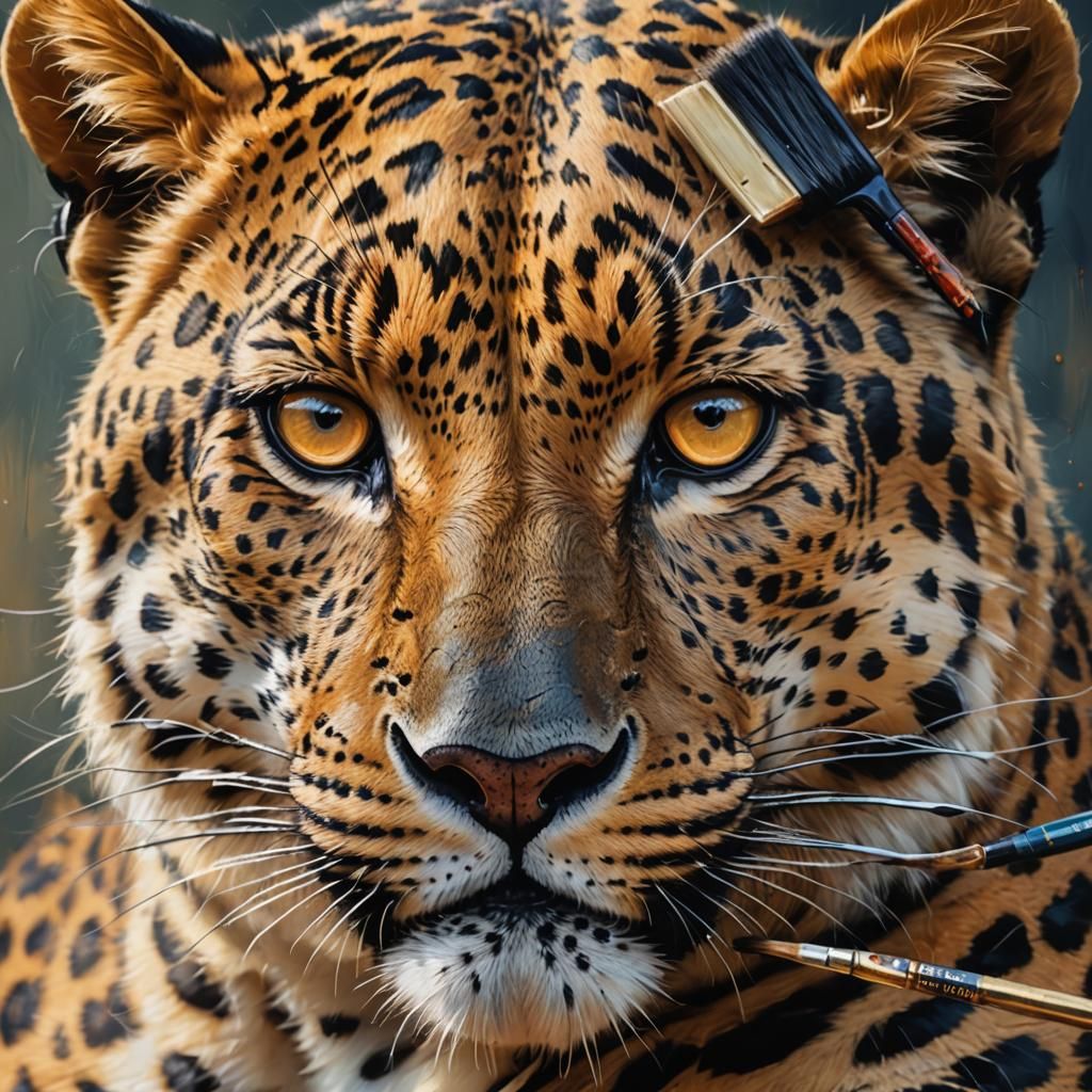 Leopard Artist: Hyperrealistic Oil Painting Portrait