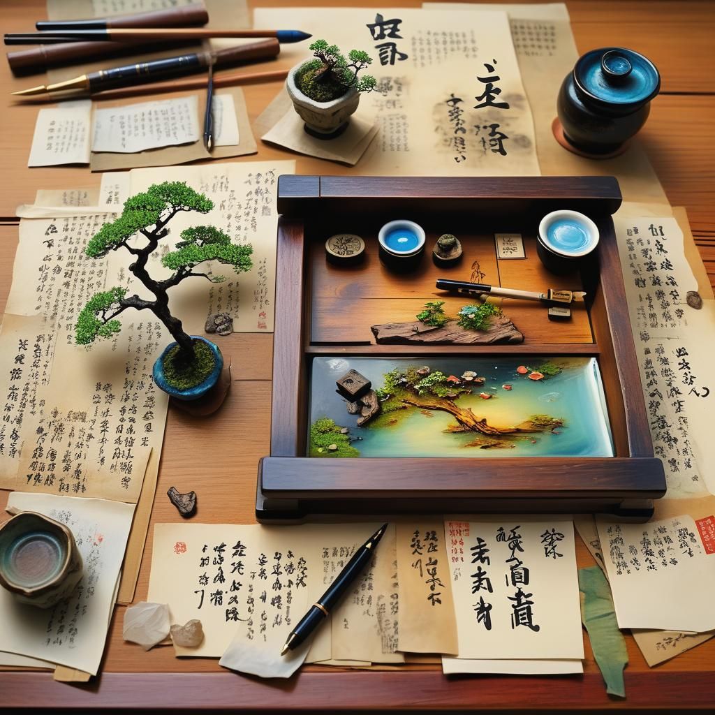 Haiku Poet's Desk: Detailed Fantasy Art
