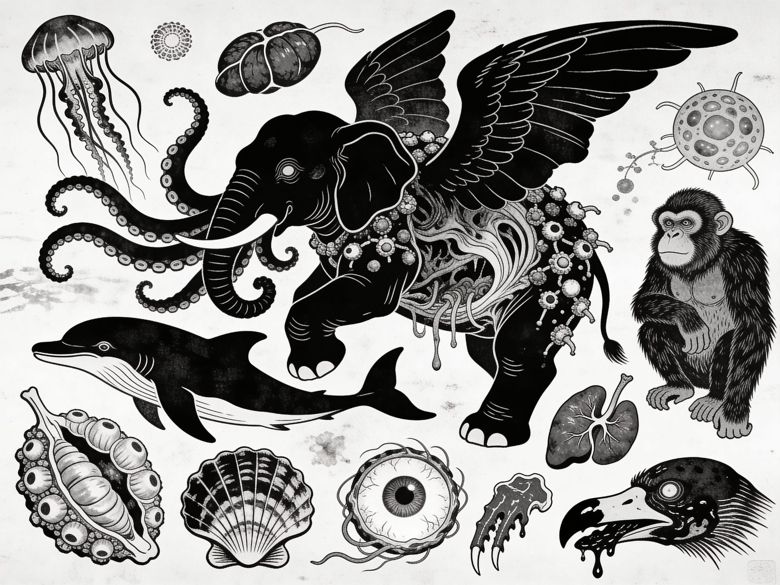 Horrific Mutant Thai Ukiyo-e Art