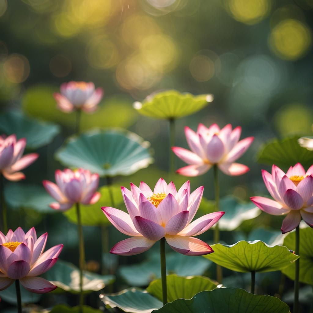 Artistic Bokeh Macro Lotus Flower Close-Up