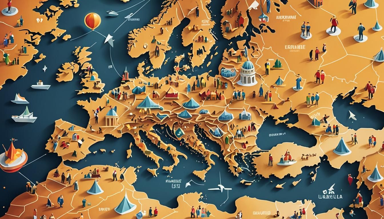 Detailed Europe Map in Information Graphics Style