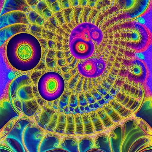 Intricate Fractal Dreamscape with Ethereal Elements