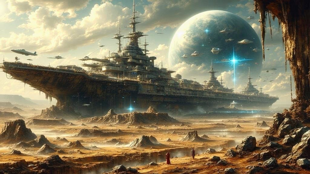 Orbital Shipyard as Impasto Oil Painting