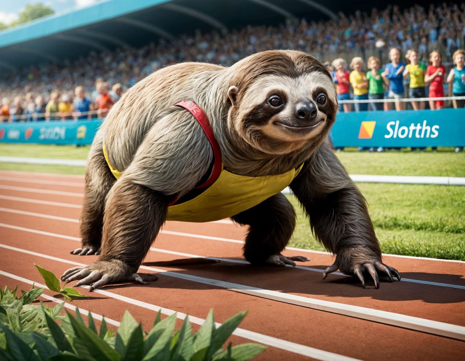 Sloths Sprinting at the Animal Olympics Cartoon