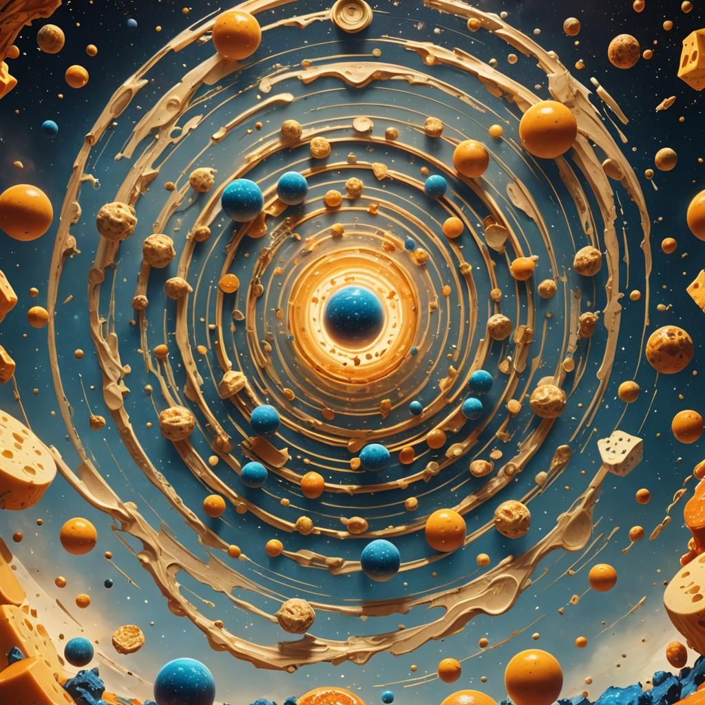 Cosmic Cheese Vortex: A Celestial Artscape